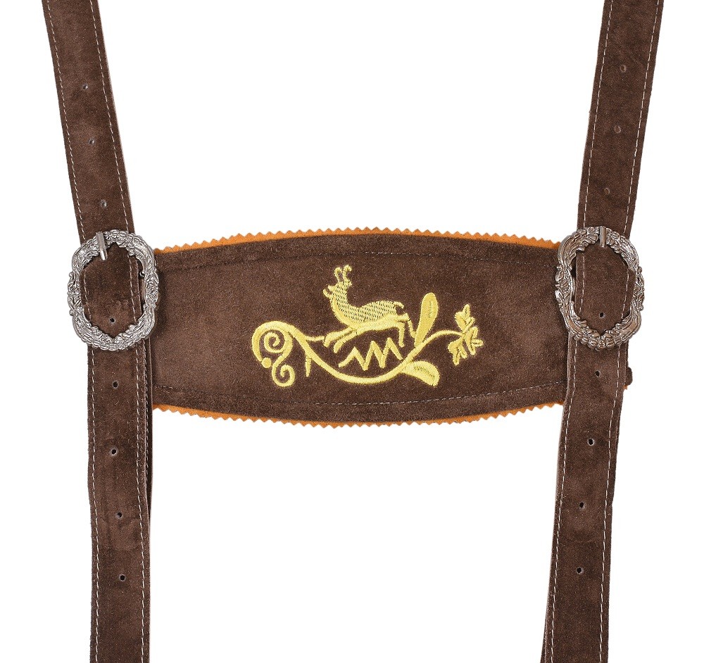 Oktoberfest Lederhosen Bavarian Men German Cowhide Real Leather Matching Shorts