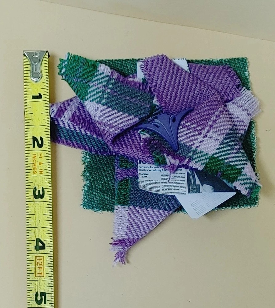 WeeBox Tartan Corsage Prickly Thistle Handmade Highlands Scotland Purple Green