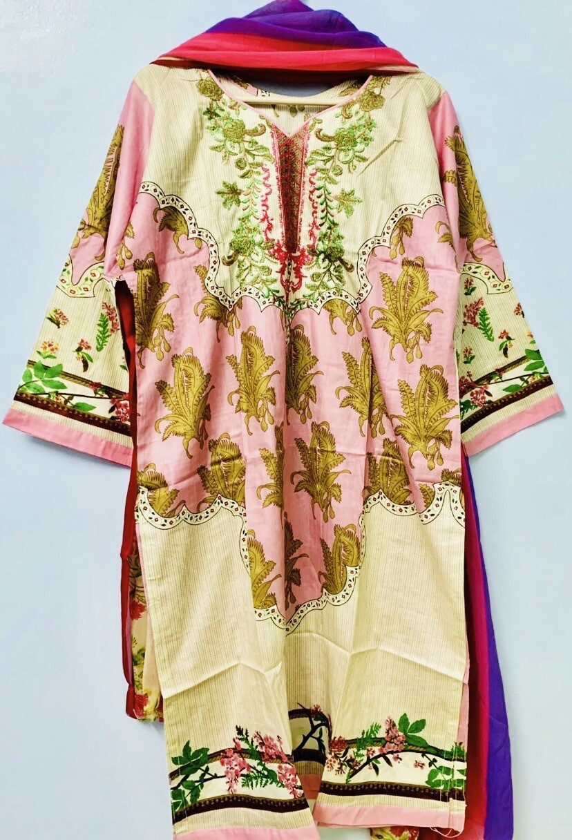 3pcs Cotton Lawn Dresses/Large/Medium