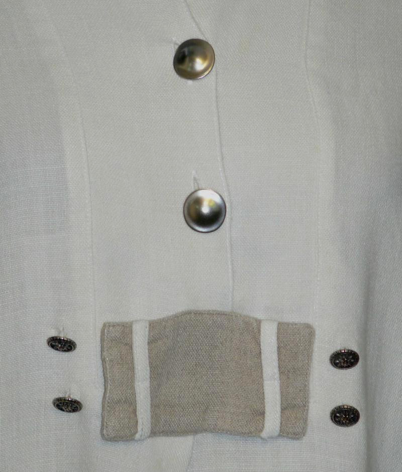 L Bust 42″ / COTTON White Cream German BLOUSE Shirt Top Hunting Winter Bavaria