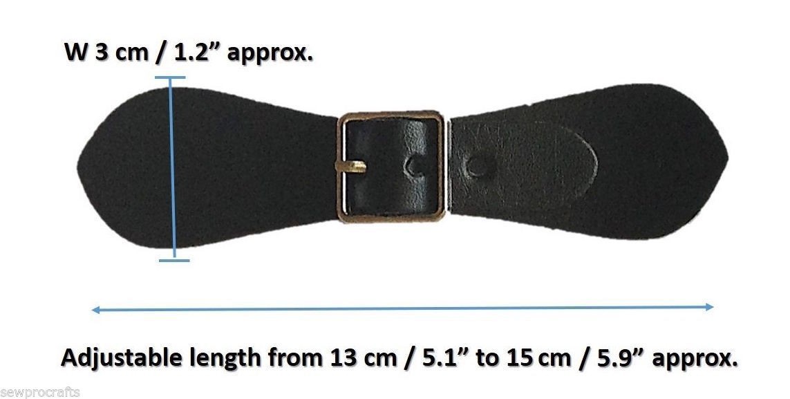 1 Pair BROWN Kilt Straps Imitation Leather with Alloy Buckle – 2cm Extender