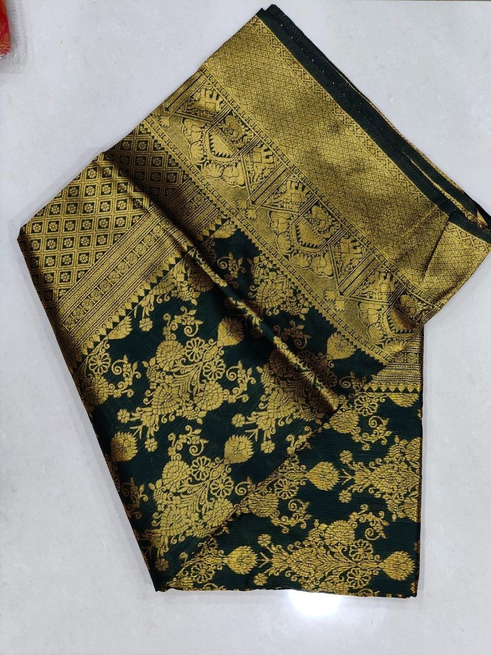 ETHNIC PURE BANARASI SILK SAREE WITH DESIGNER BLOUSE FOR WEDDING AND PARTY WEAR