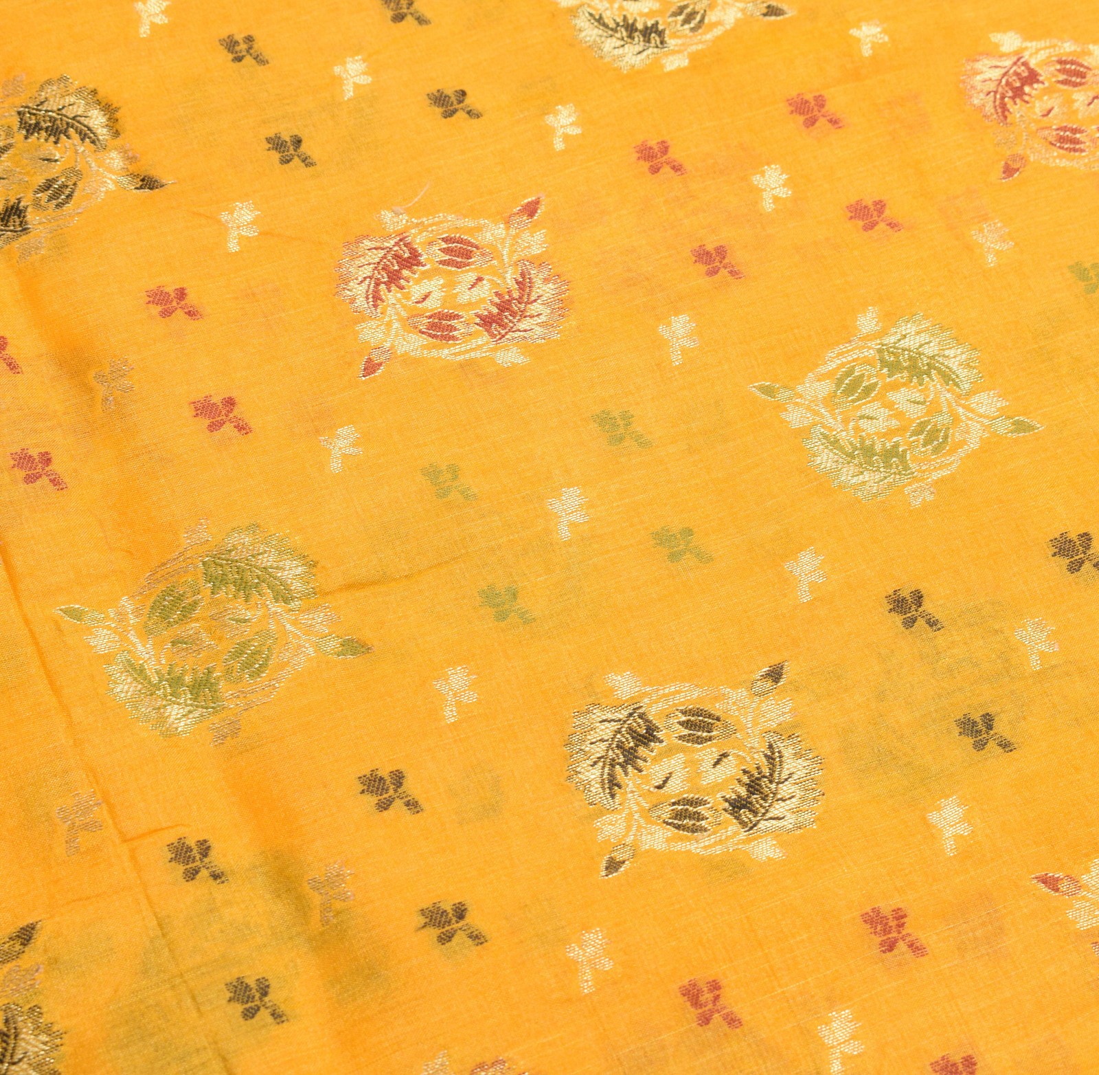 Sushila Vintage Yellow Saree Resahm Zari Woven Pure Tussar Silk Sari Craft Fabri