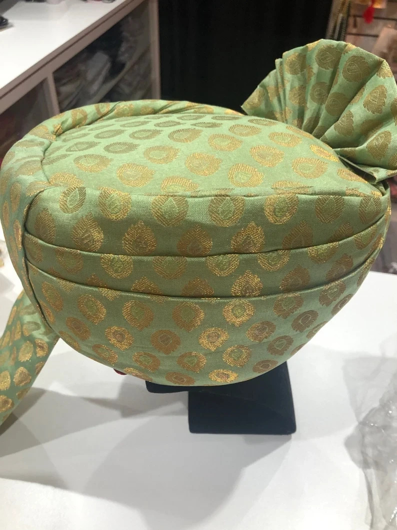 Thalapa Pista Green with Golden Pattern Safa Turban/Pagdi/Premade Pagdi for Men