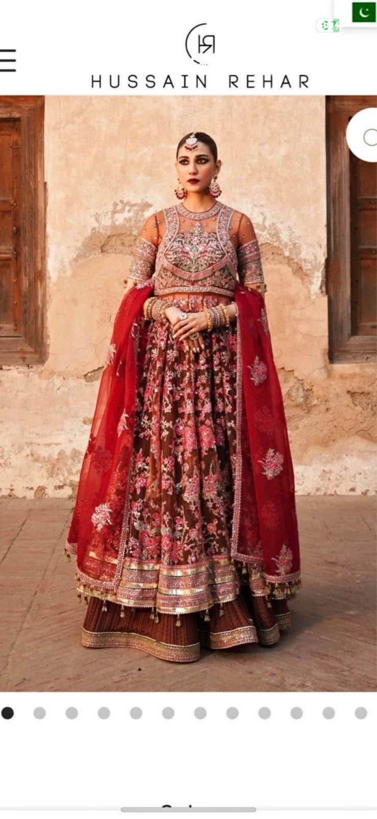 Yaad by Hussain Rehar Original Pakistani Party Dress, Size Medium