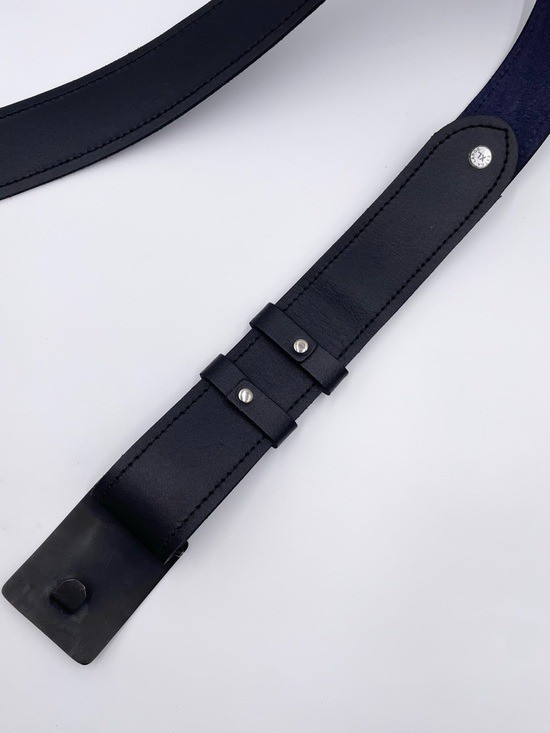 Traditional Scottish Highlander Kilt Belt Black Leather Celtic Design Size XL