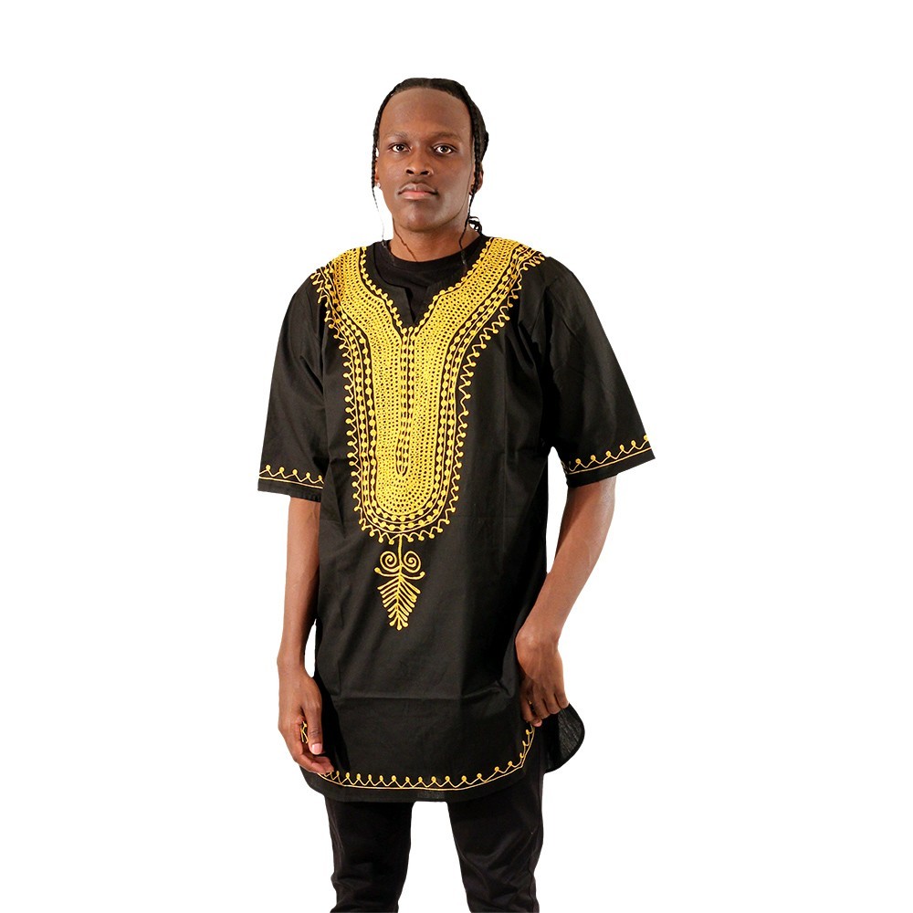 Youth Black/Gold Dashiki Set