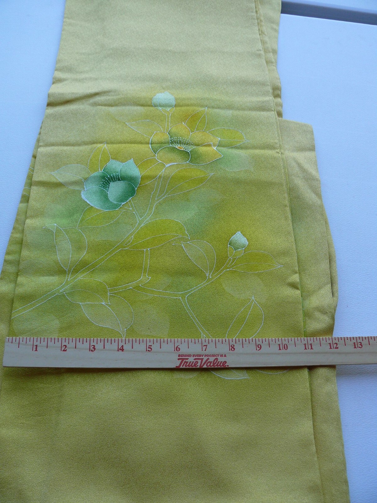 100% SILK WEDDING TSUKESAGE KIMONO:PURE GOLD! Embroidered Yellow Camellia@G33a