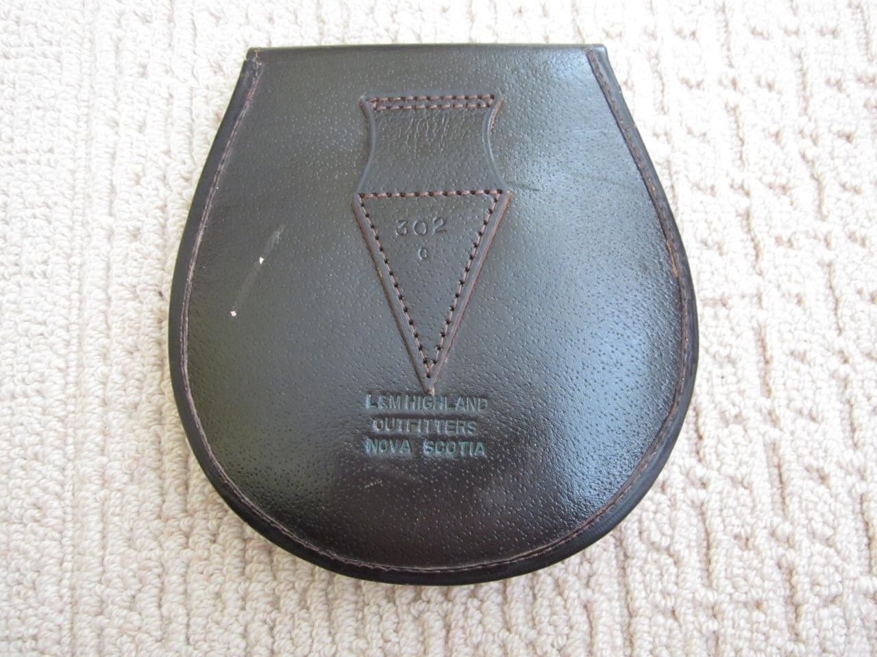 Unused L&M OUTFITTERS Brown Leather/Calf Hair Sporran Bag w/Waist Strap/Belt