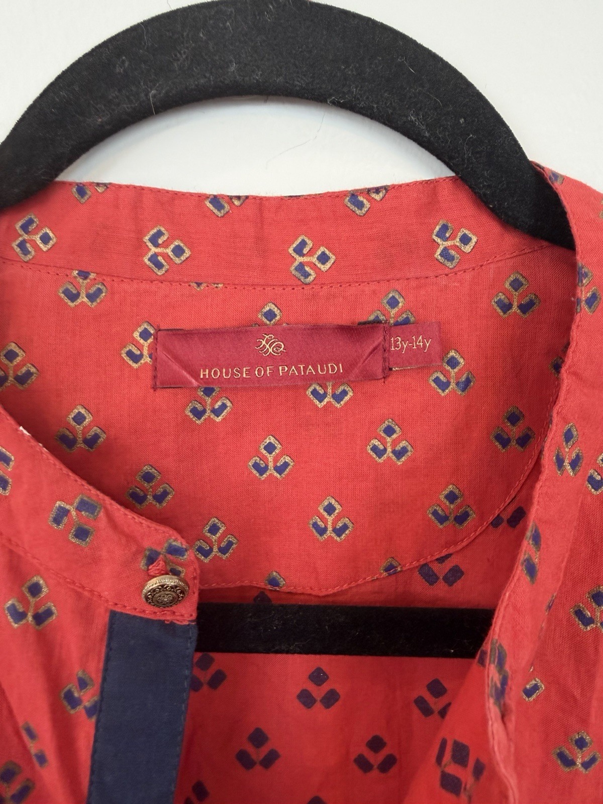 Size 13Y/14Y Cotton tunic, House of Pataudi, printed kurta