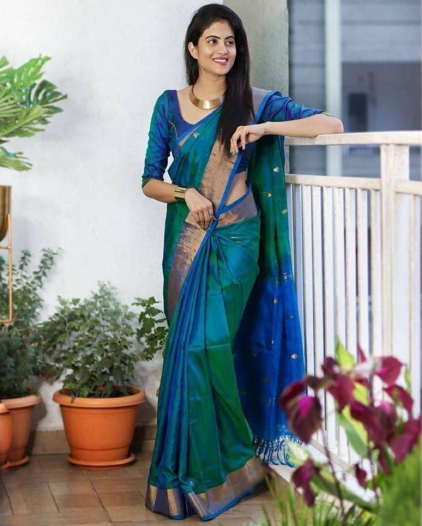 Silk Saree for Women Ethnic jacquard woven work Wedding wear Traditional Sari