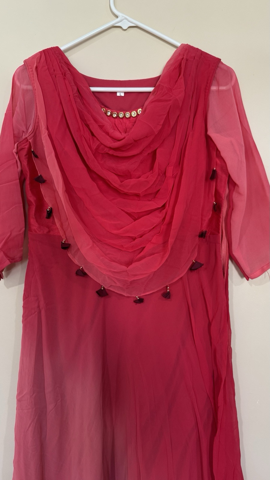 Indian Anarkali Gown, Party Wear, Tie-dye, Wedding, Chiffon,Floor Length Lehenga