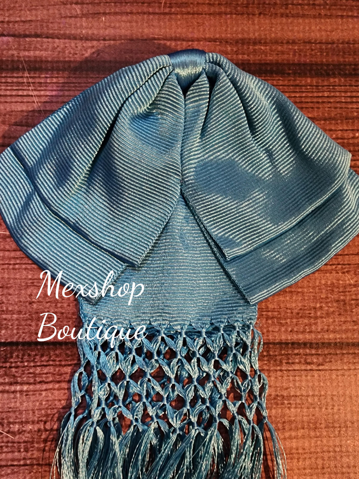 Economic Charro Mexican Bow Tie Handmade for Mexican Tailors, Color Turquoise