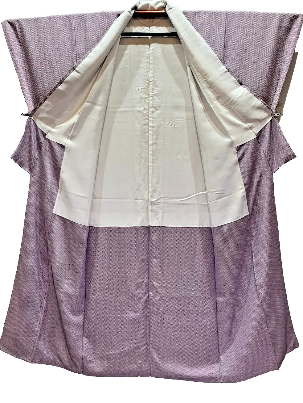 Vintage Komon Kimono Japan Silk Chirimen Edo Komon Katazome Royal Purple Yuki64