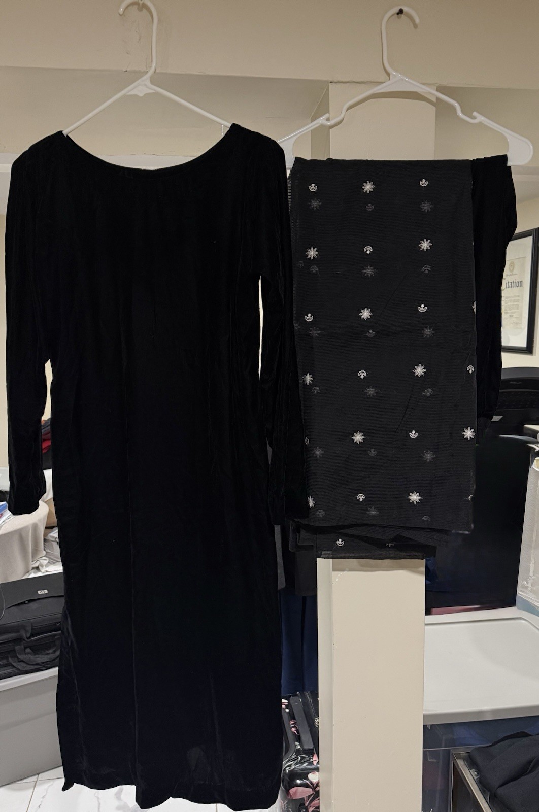 Pakistani/Indian Winter Party Wear Velvet Suit With Embroidered Dupatta