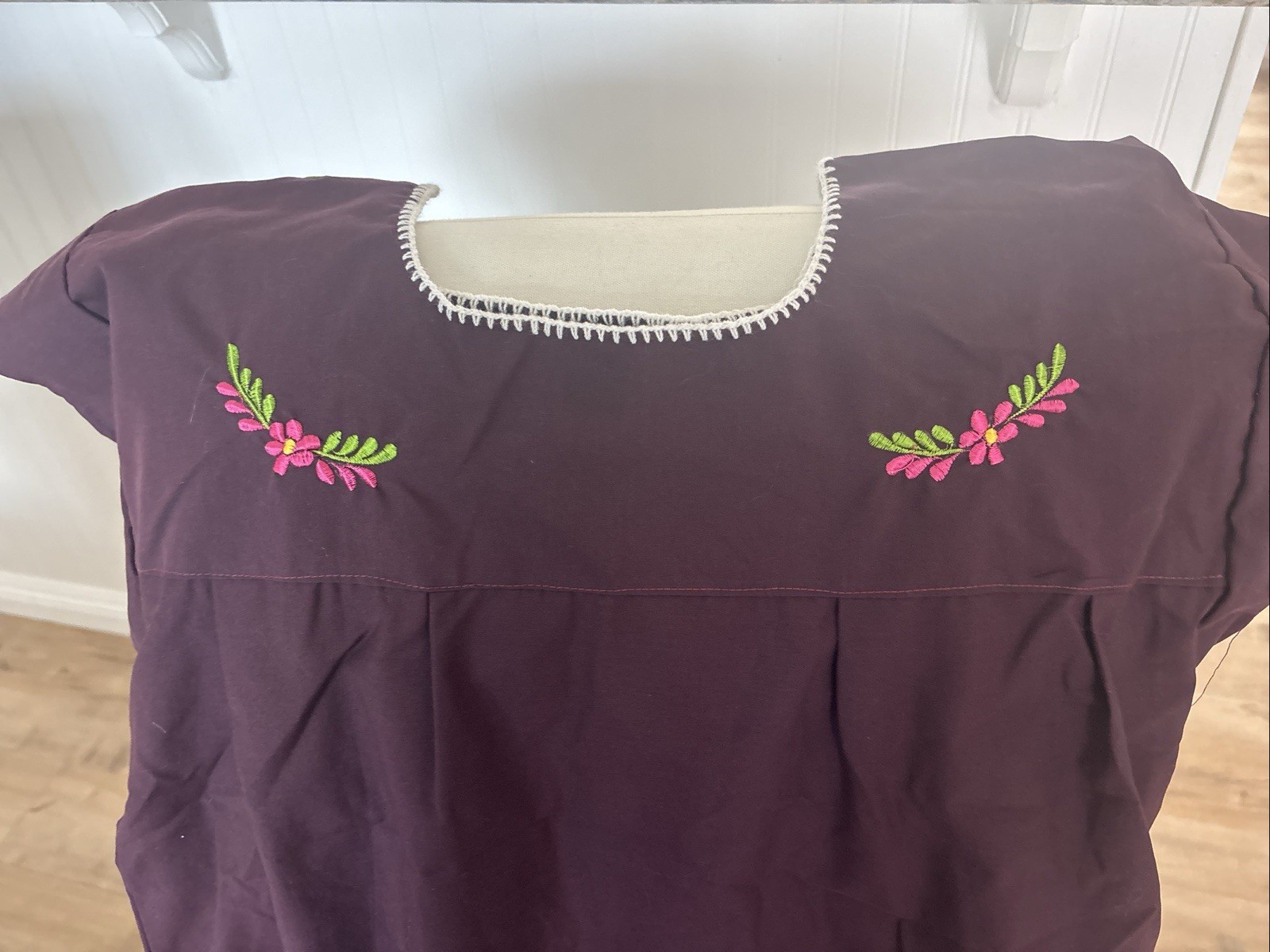 Colorful Embroidered Cotton/Rayon Mexican Blouse New/No Tags