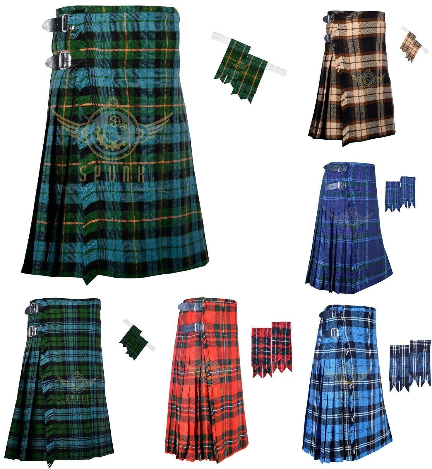 Men’s Scottish 5 Yard Kilt 13 OZ Kilt Traditional Kilt With Flashes