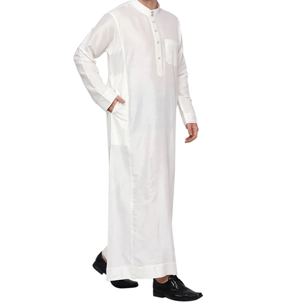Muslim Mo Men White Islam Jalabiya Thobe Arab Kurta Pajama Dubai Kaftan