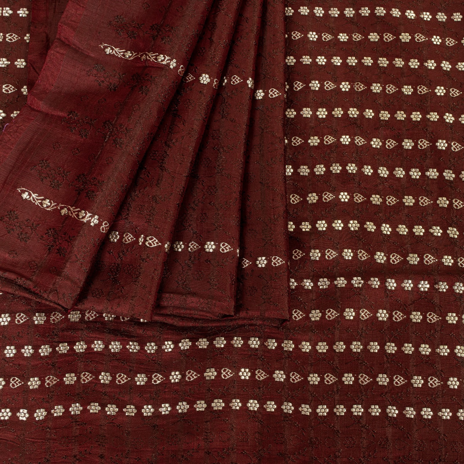 Sanskriti Vintage Brown Pure Satin Sarees Banarasi Brocade Zari Hand-Woven 5+YD