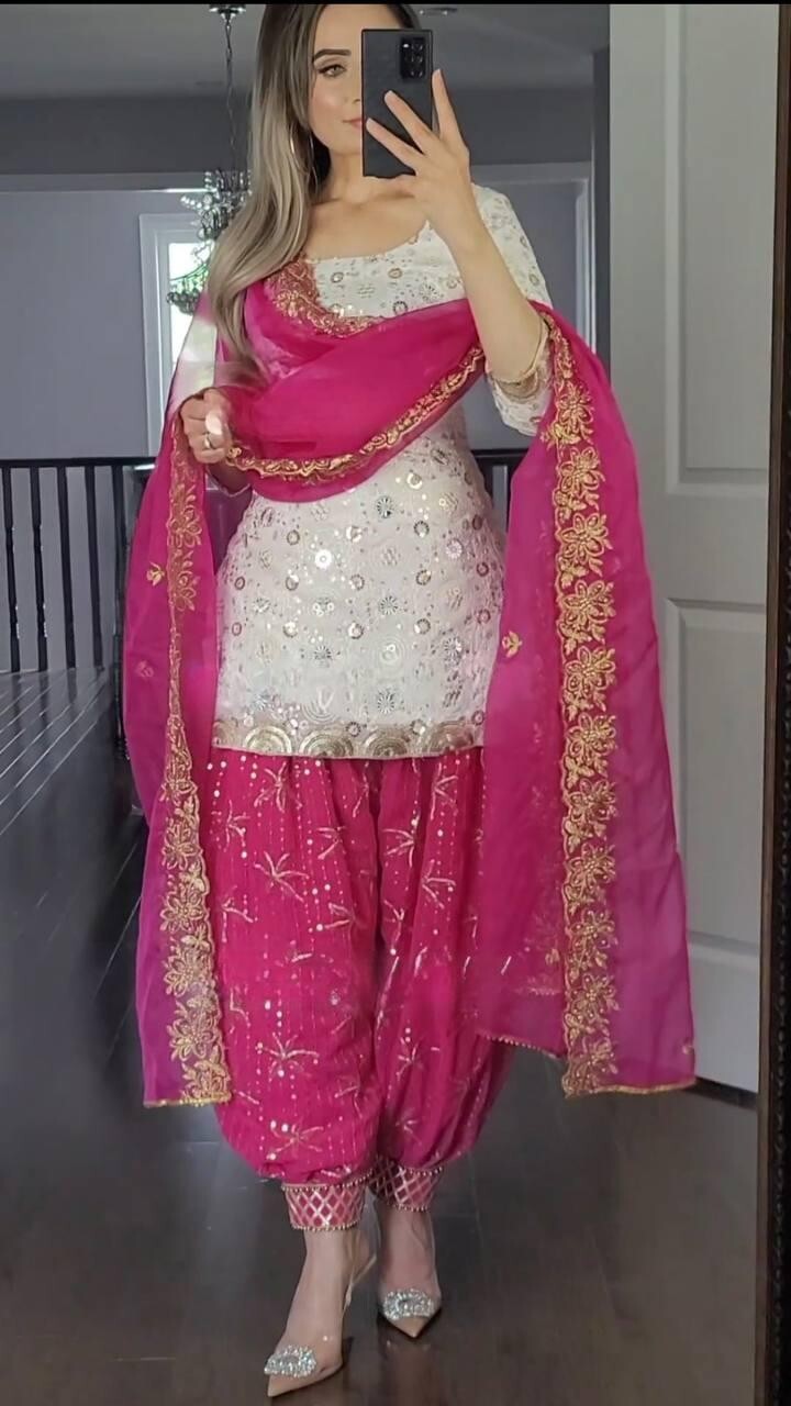 DRESS BOLLYWOOD SUIT PAKISTANI INDIAN WEDDING DHOTI TOP SALWAR KAMEEZ PARTY WEAR