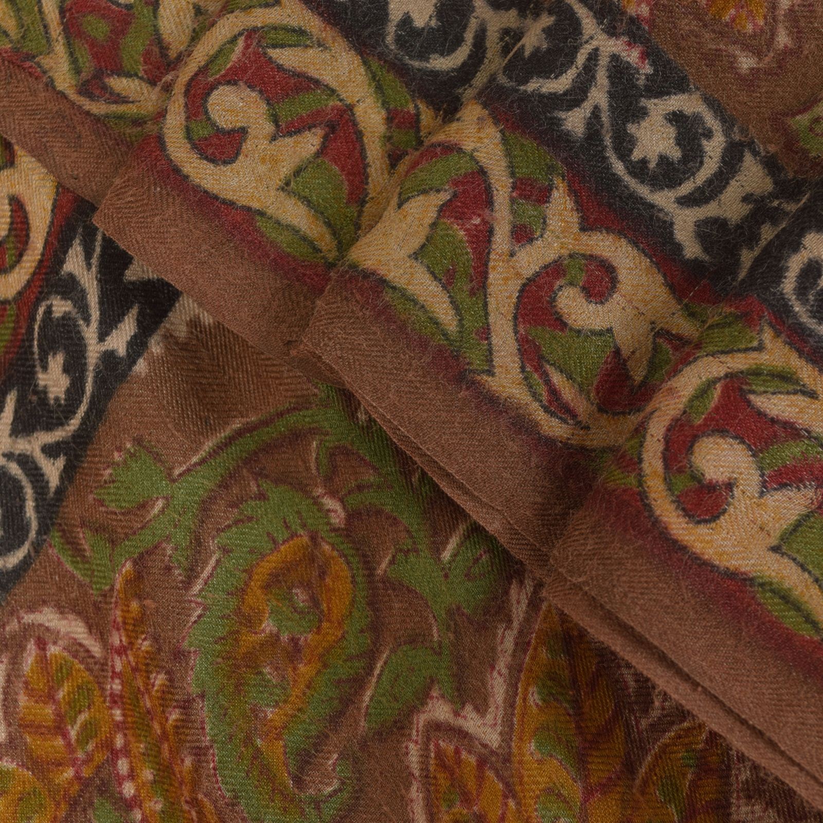 Sanskriti Vintage Soft Multicolor Pure Woolen Saree Block Printed Sari 5.5+Yd