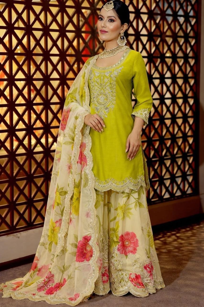 Elegant Kurti Blouse Pant & Dupatta Set for Women’s Ethnic Wear wedding indian
