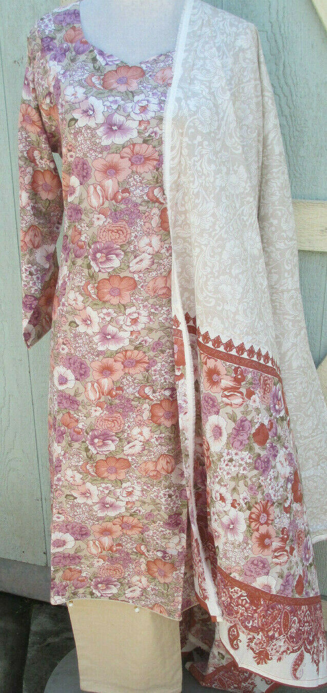 pakistani beautfull print lawn cotton pant kameezX L size bust 44