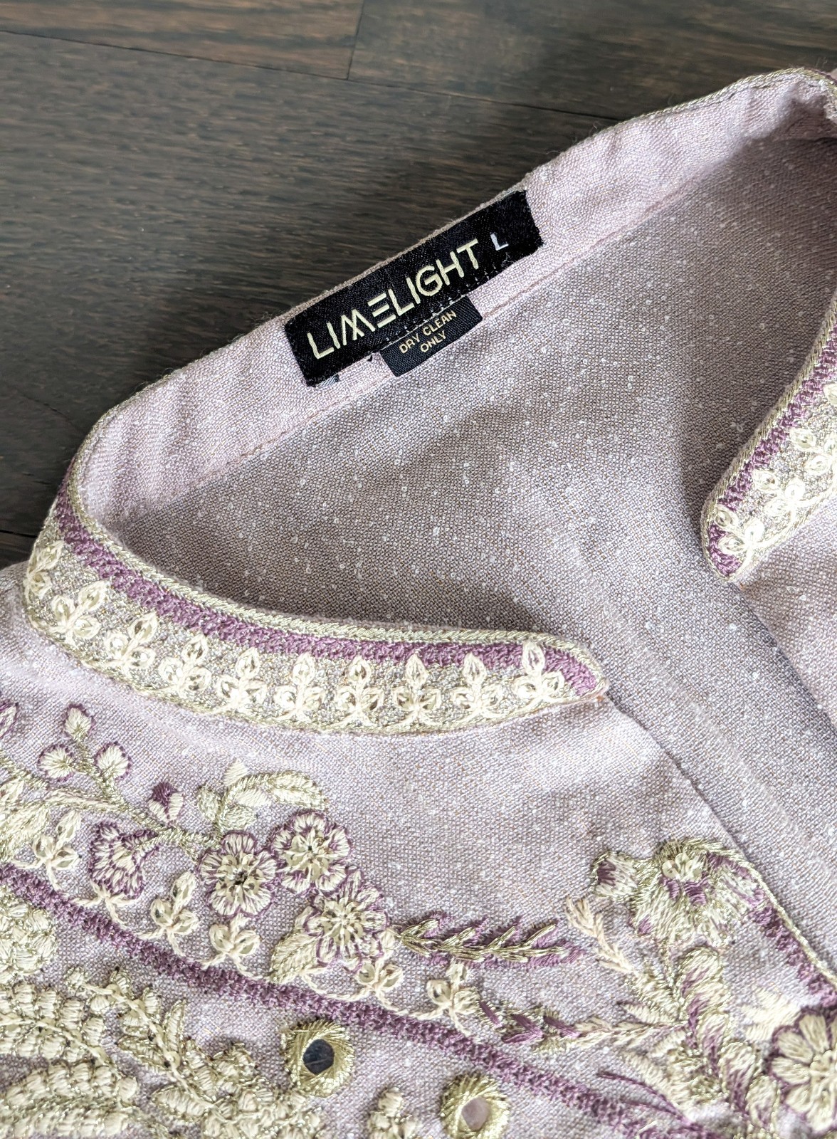 Limelight Embroidered Kameez Trouser with Dupatta, Mauve/Lilac – Size L