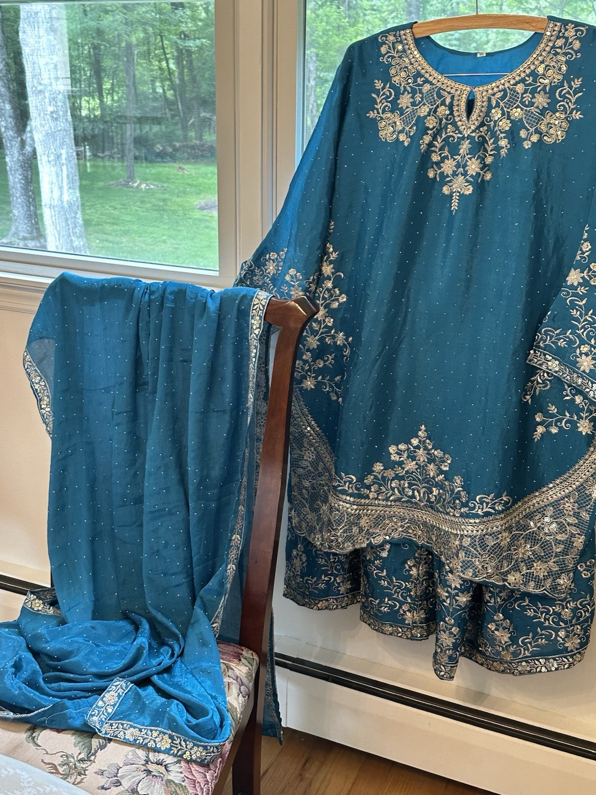 Womens Teal Kurta Set 5xl