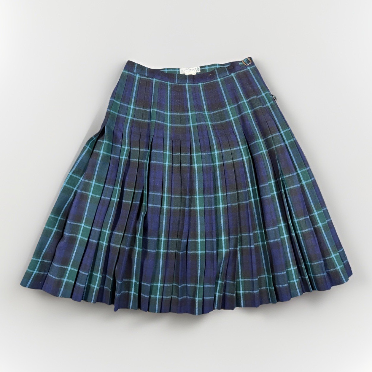 Vintage Womens Plaid Scottish Plaid Wool Kilt Scotch House Scotland Size 16 30”