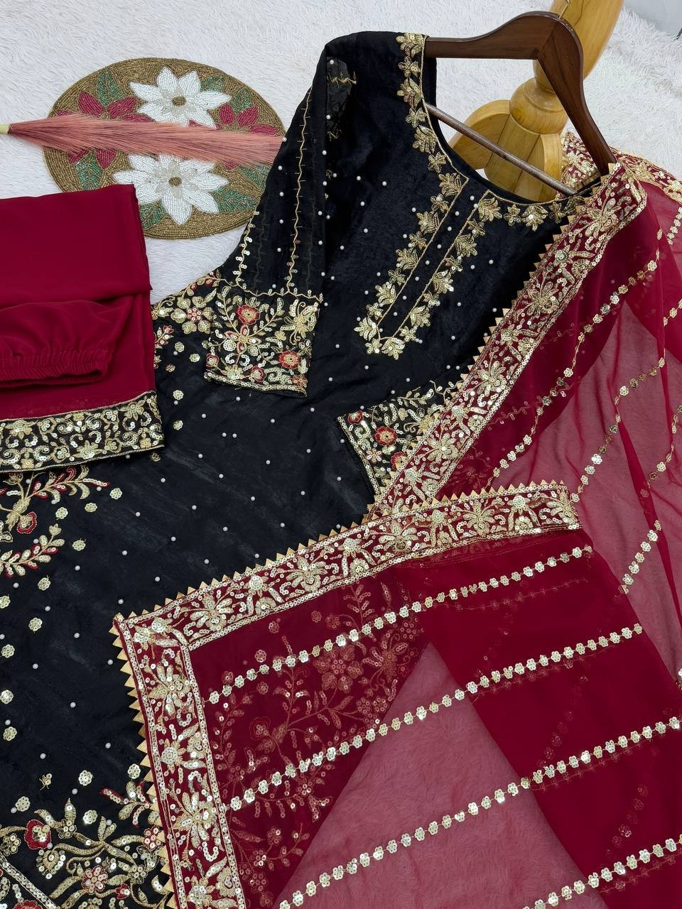 Heavy Reception Wear Heavy Fancy Micro Silk Salwar Kameez With Dupatta For Women
