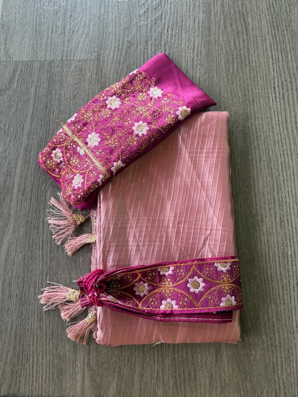 Satin Silk Saree w/ Waist Belt – Beautiful for party and traditional wear!
