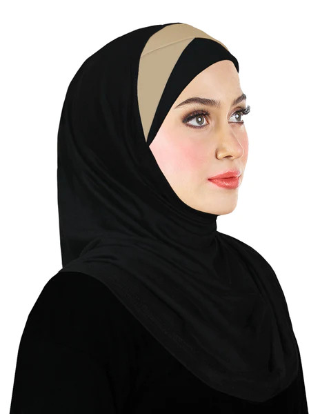 Lot of 12 Junior size Festive Amira Cotton Hijab 1 Color Pleats pull on Hijabs
