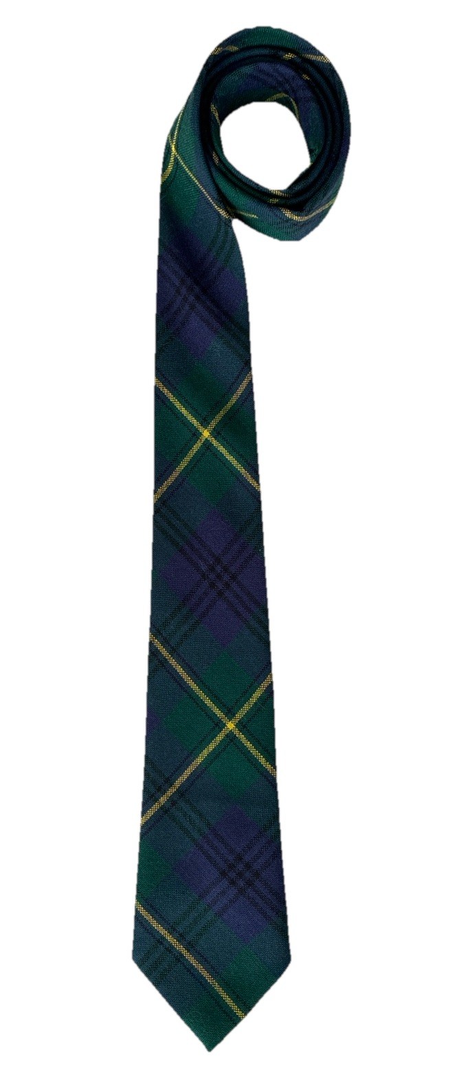 Johnstone Scottish Tartan 100% Wool Necktie Made in Scotland Blue Green Yellow