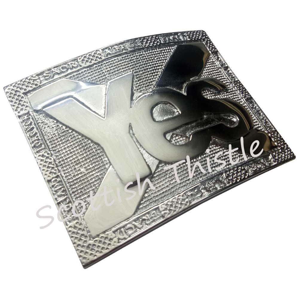 ST Yes Saltire Scotland Kilt Belt Buckle Chrome Finish/Scottish Belts Buckles