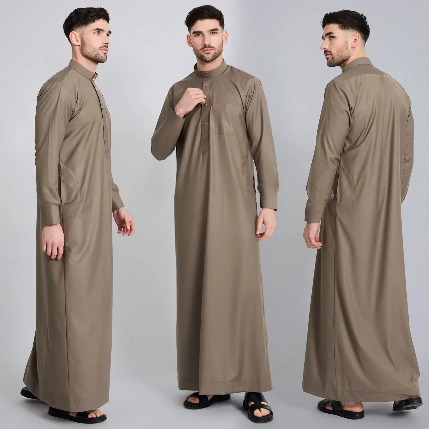 Muslim Mo Men White Islam Jalabiya Thobe Arab Kurta Pajama Dubai Kaftan