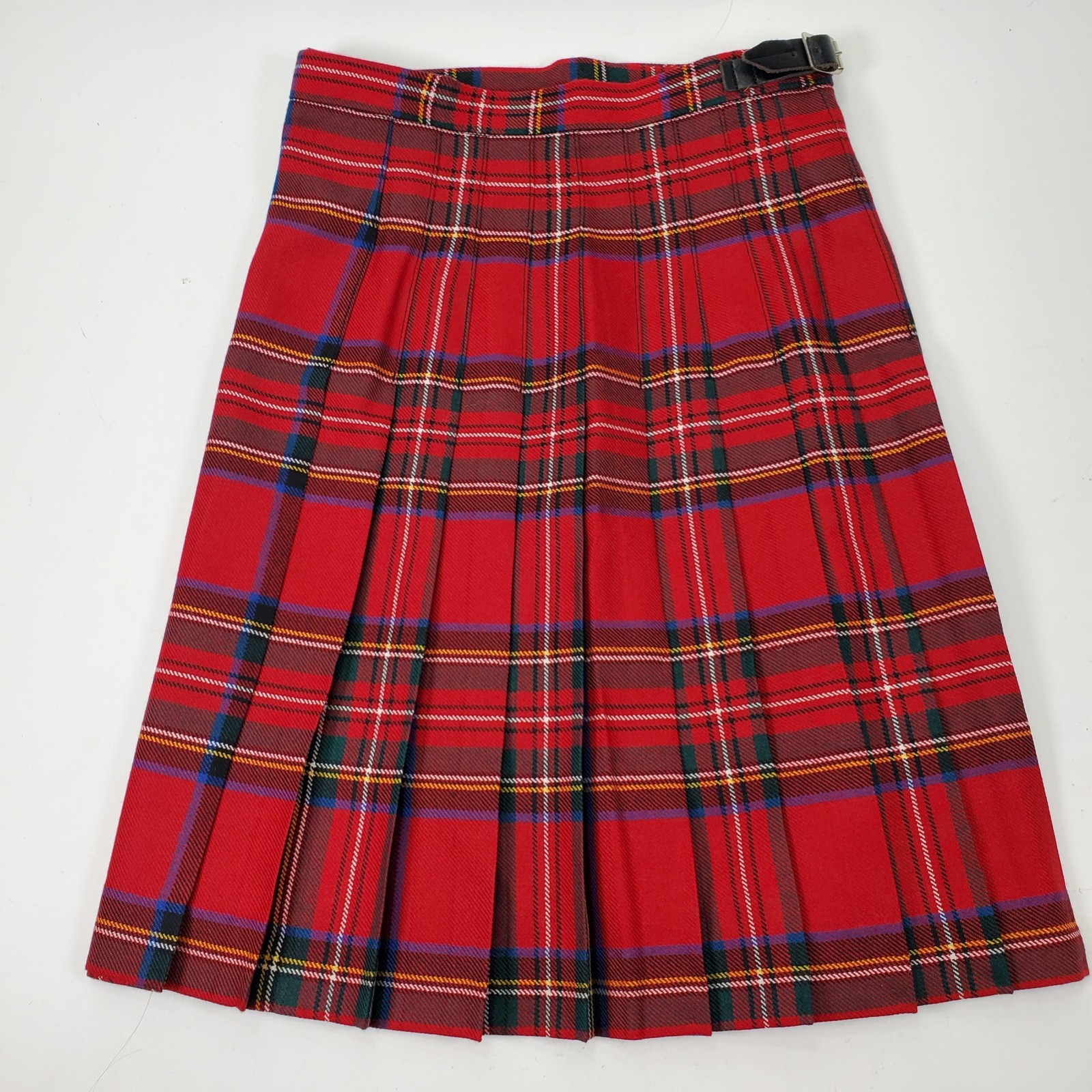 Kids Royal Stewart 100% Wool Tartan Kilt Hector Russel Scotland Adjusts to Sz 24