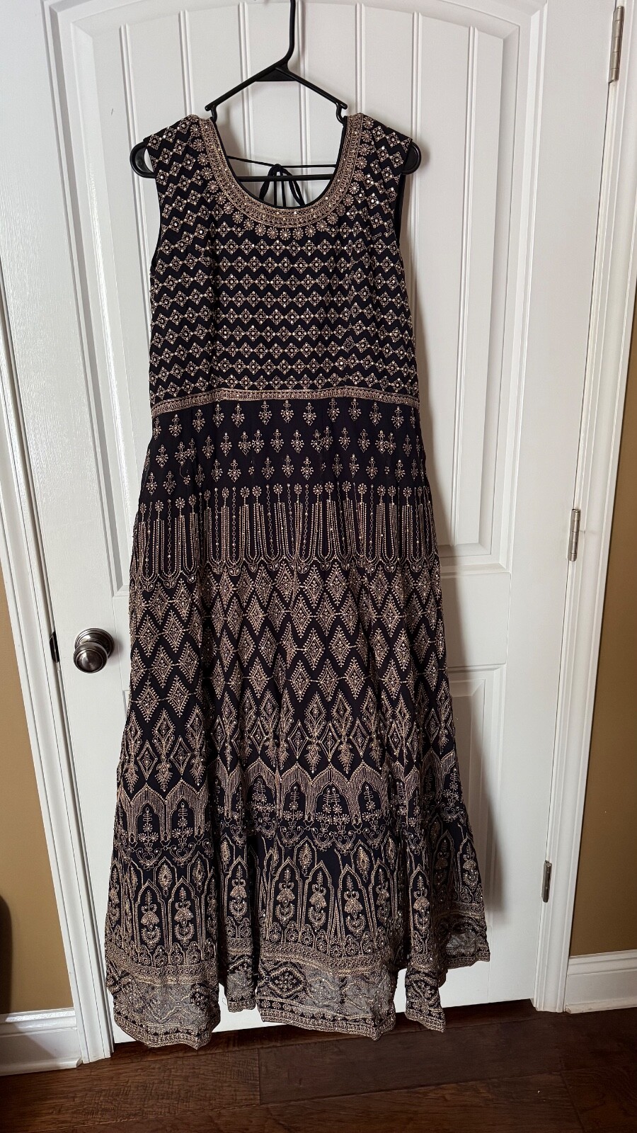 Indian Traditional Dress (Size 2XL/44) Worn Once Dark Blue with Jewelry Set