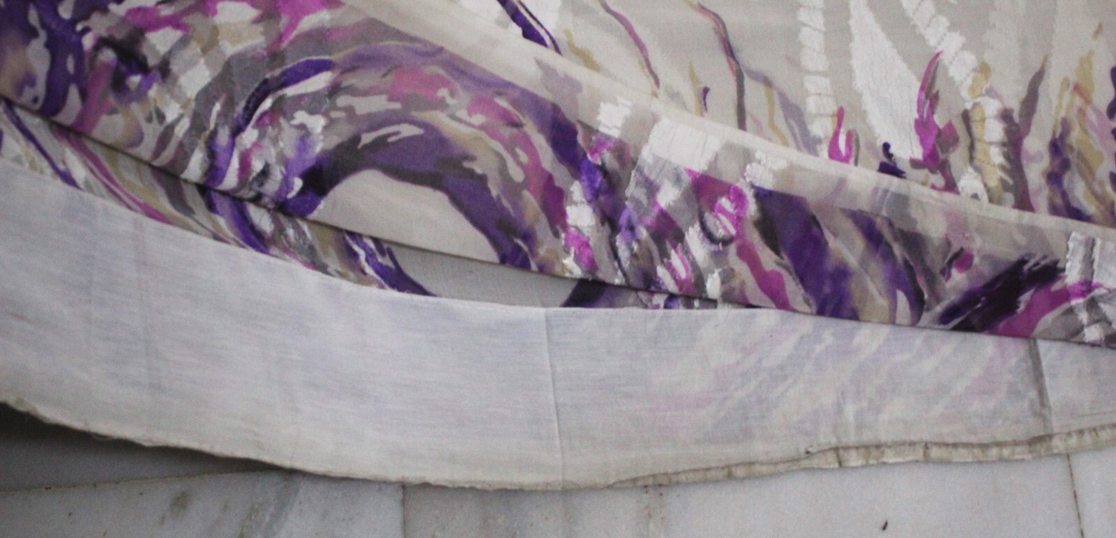 Indian Traditional Dress Saree Women Wrap Used Printed Fabric Sewing Beige Sari