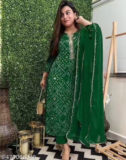 Indian Readymad Party Festive Wedding Rayon Kurta Kurti Pant Set for Women’s Gif