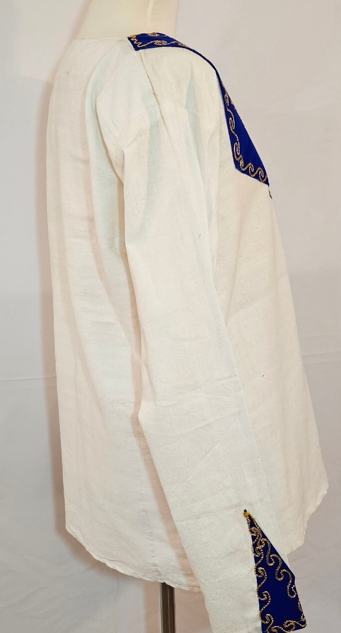 Ethiopian Traditional Embroidered Men Shirt Sz M