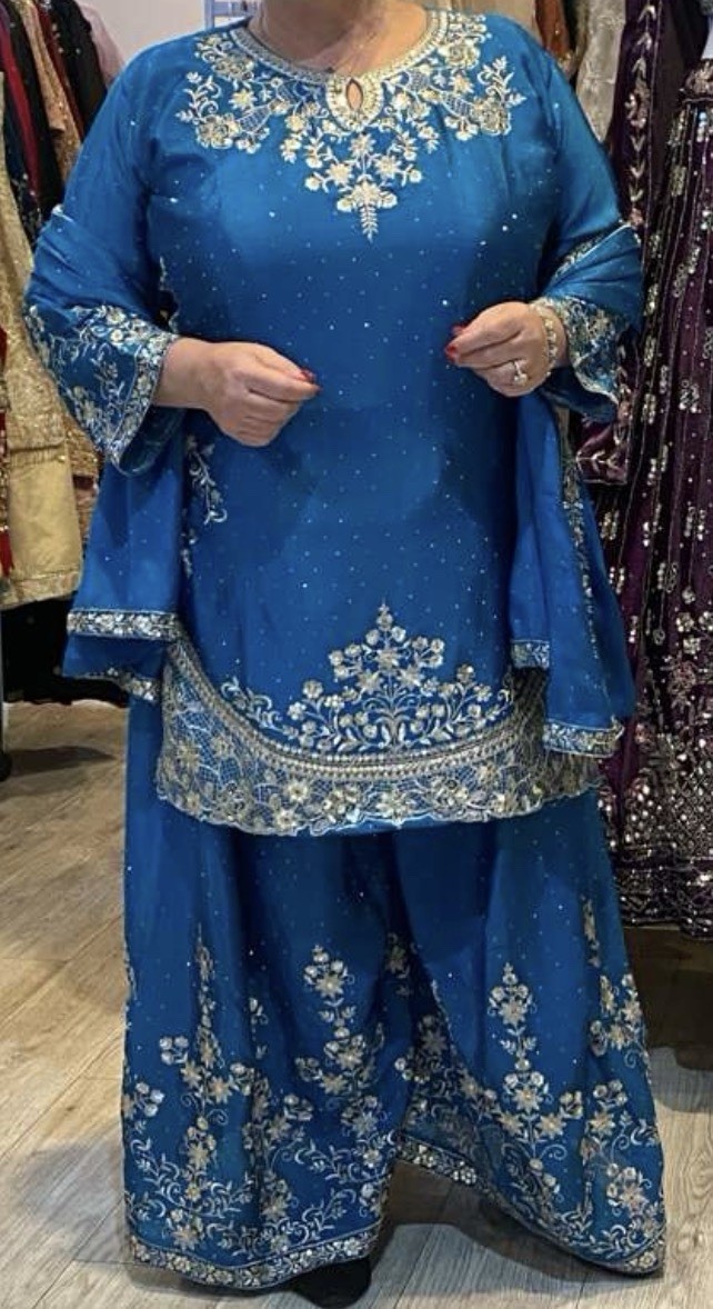 Womens Teal Kurta Set 5xl