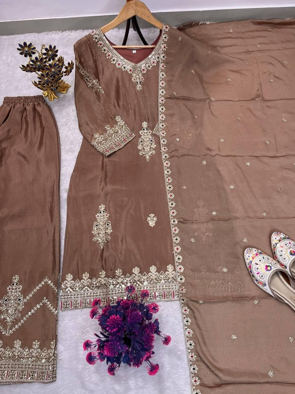 Designer Indian Pakistani top plazzo Bollywood Dress Party Wear Suit wedding
