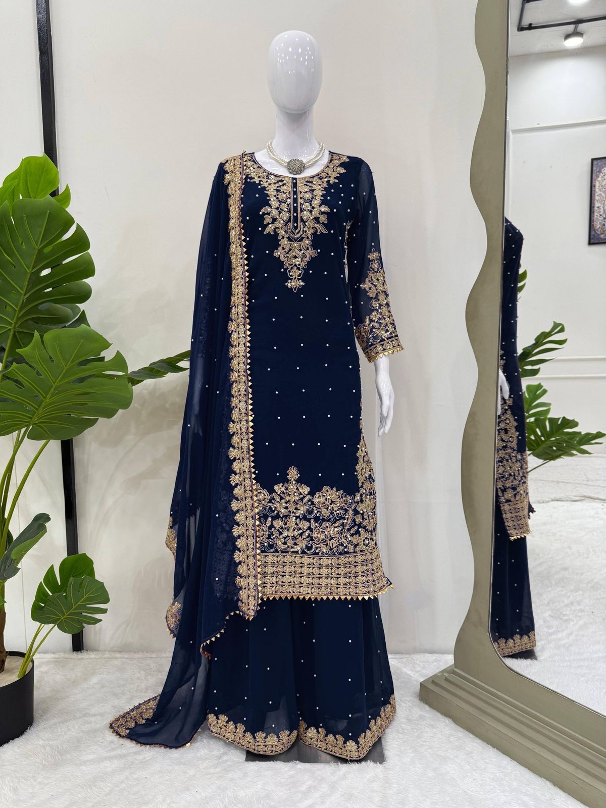SALWAR KAMEEZ PAKISTANI INDIAN WEDDING PARTY WEAR DRESS BOLLYWOOD SUIT SHARARA