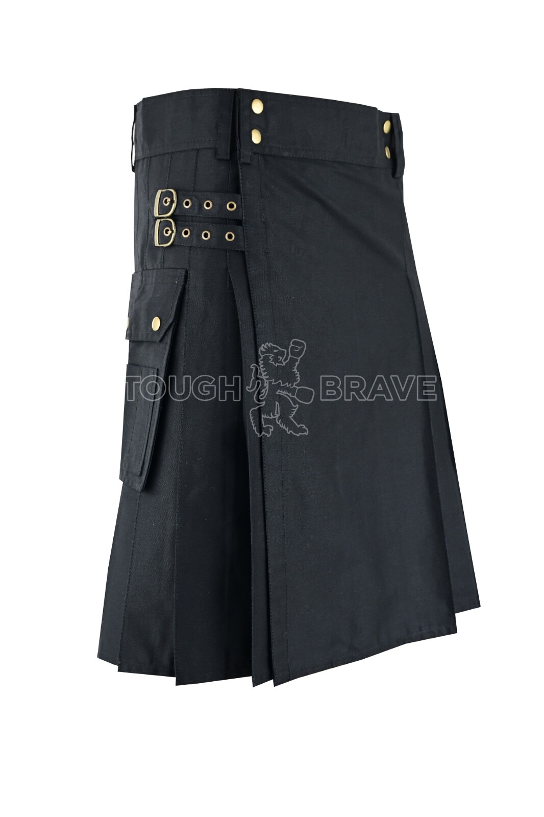 Men’s New Black Cotton Utility Kilt, Comfortable Perfect Quality 100% Cotton