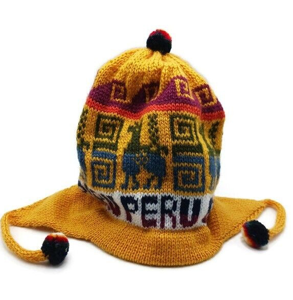 Handmade Chullo for kids – Peruvian Warmer hat for Winter knitting in Woll