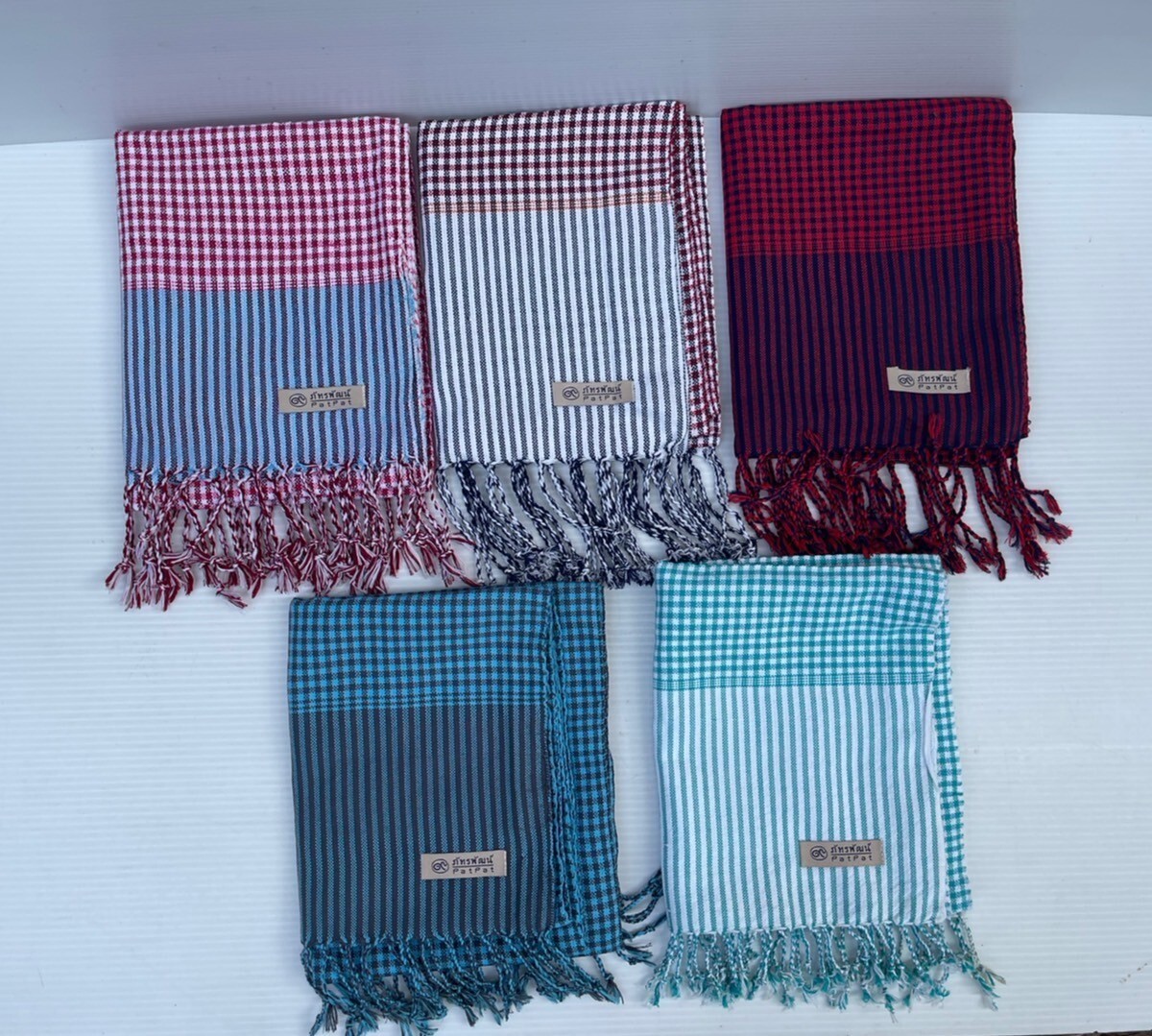 Thai Loincloth PatPat Cotton Multi-Color Scarf Shawl Handmade 16″X 82″ Tassels