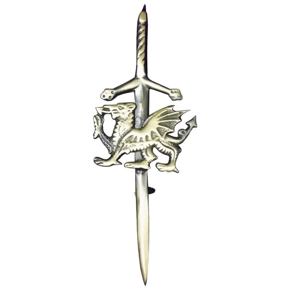 Scottish Kilt Sporrans Badge Style Welsh Dragon Kilts Belt Buckle/Pin 5 pcs Set