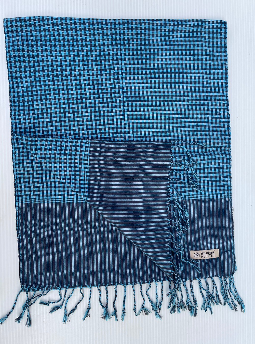 Thai Loincloth PatPat Cotton Multi-Color Scarf Shawl Handmade 16″X 82″ Tassels