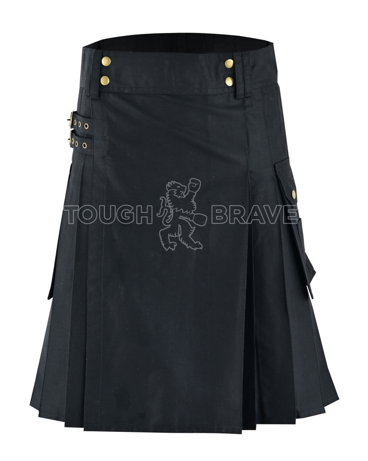 Men’s New Black Cotton Utility Kilt, Comfortable Perfect Quality 100% Cotton
